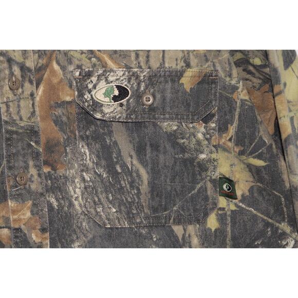 Mossy Oak Apparel Men XL Button Down Camouflage Hunting Camo Long Sleeve Shirt - Picture 7 of 7